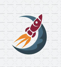 Raumschiff und Sichelmond